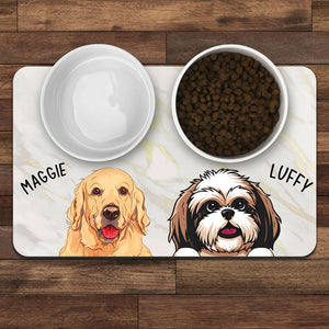 Marble Dog Pet Placemat, Personalized Pet Food Mat, Dog Lovers Gifts