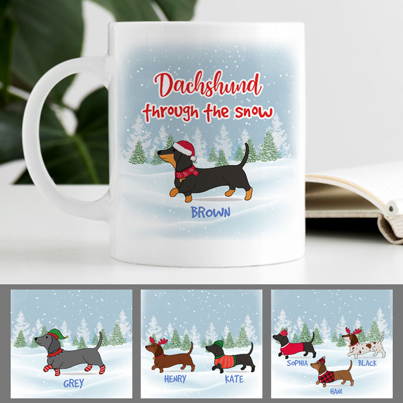 Christmas Dachshund Through The Snow Dog Lovers Door Mat Home