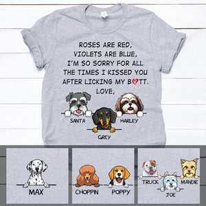 Rose are Red, Violets are Blue, Funny Personalized T Shirt, Custom Gifts for Dog Lovers