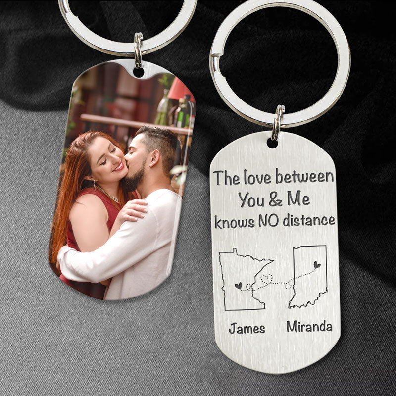 The Love Between You And Me, Personalized Keychain, Gifts For Him, Custom Photo