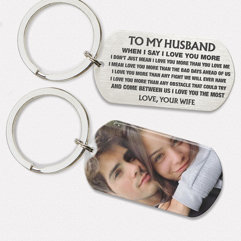I Love You The Most, Personalized Keychain, Gifts For Him, Custom Photo
