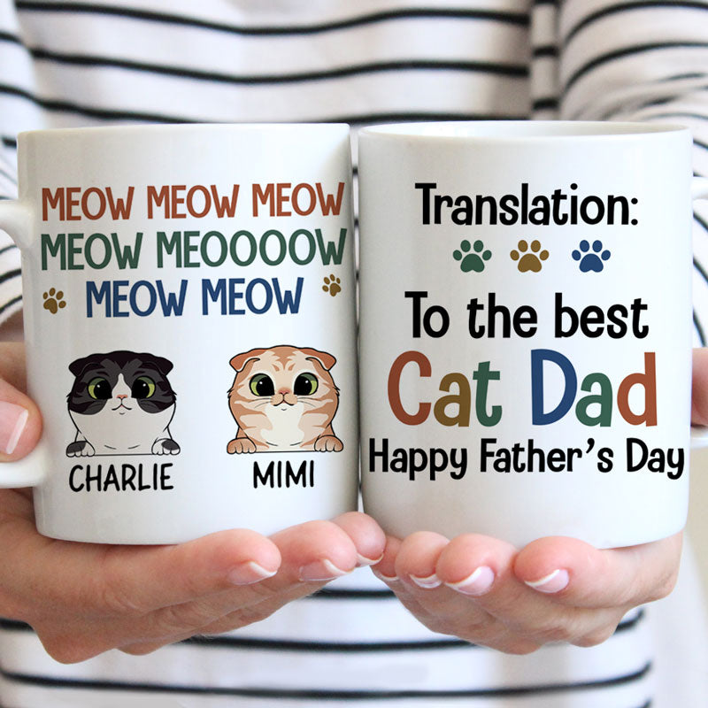 Best Cat Dad Meow Meow Mugs, Customized Mug, Personalized Gift for