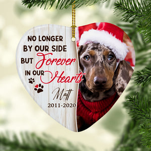 No Longer By Our Side, Personalized Heart Ornaments, Memorial Gifts, Custom Photo Gift