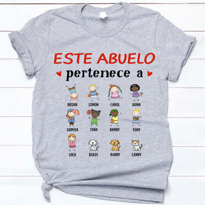 This Belongs to, Spanish Espanol, Custom T Shirt, Funny Family gift for Grandparents