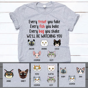 Every Treat You Fake, Custom Cat Face Shirt, Personalized Gifts for Cat Lovers