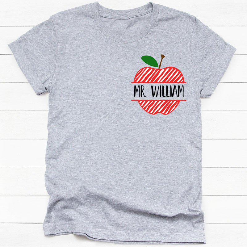 Custom Apple Name, Personalized Back To School Shirt, Teacher Gift