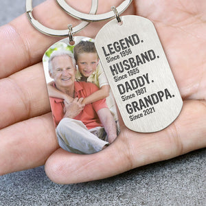 Legend Husband Daddy Grandpa, Personalized Keychain, Gifts For Him, Custom Photo