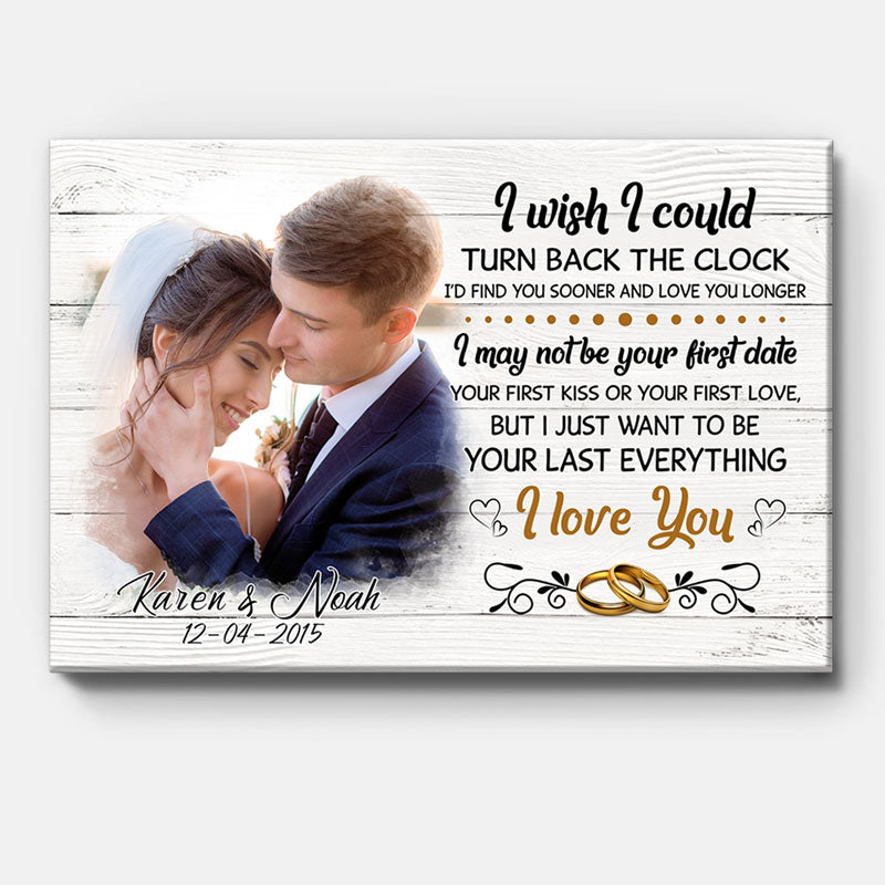 Personalized I Wish I Could Turn Back The Clock Canvas, Custom Photo, Premium Canvas Wall Art