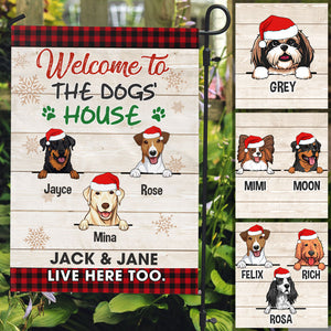 Welcome To The Dog's House, Custom Decorative Garden Flags, Christmas Gift for Dog Lovers