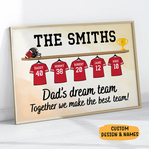 Personalized Dad's Dream Team Poster, Customized Father's Day Gifts