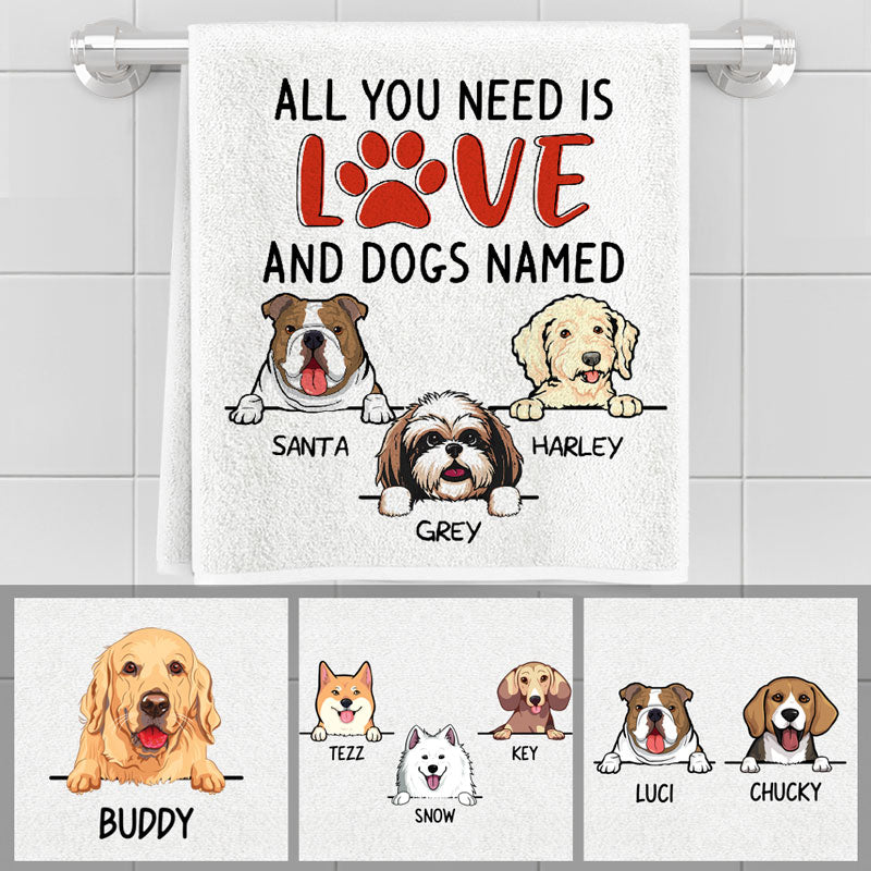 All you need, Personalized Towels, Custom Gift for Dog Lovers