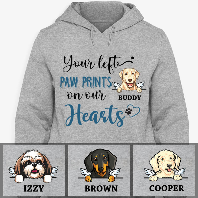 Left Paw Prints, Dog Personalized Custom Hoodie, Sweater, T shirts