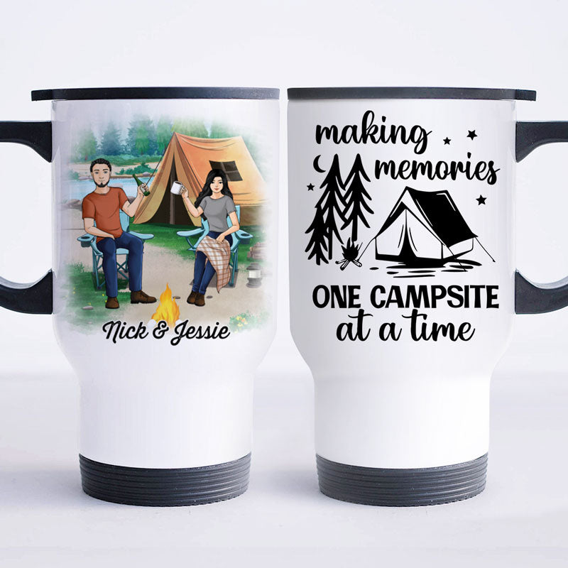 Making Campsite Memories, Personalized Camping Travel Mug, Gift For Camping Couple