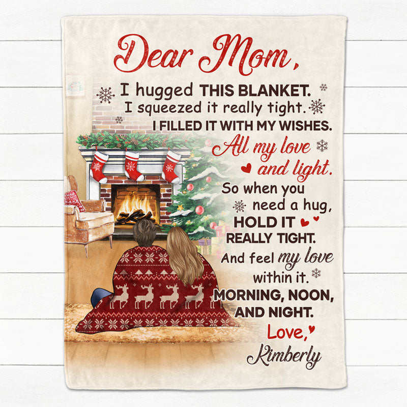 I Hugged This Blanket, Christmas Gifts For Mom, Personalized
