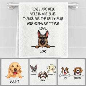 Roses are Red, Personalized Towels, Custom Gift for Dog Lovers