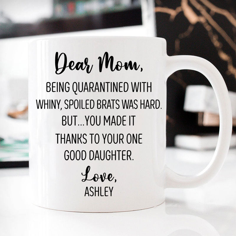 Funny Coffee Mug Quarantine Wine Glass Mom Day Drinking 