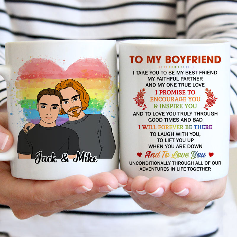 To my Boyfriend Promise Encourage Inspire, Fall mugs, Anniversary gift -  PersonalFury