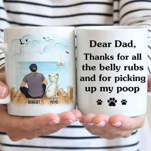 Thanks For All The Belly Rubs, River, Customized Mug, Personalized Gift for Dog Lovers