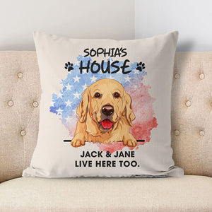 Welcome To The Dog House Pillow, Personalized Pillows, Custom Gift for Dog Lovers