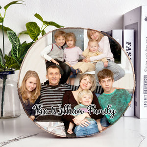 Family Portrait Wood Slice Photo, Personalized Family Photo Wood Slice, Custom Photo Gift