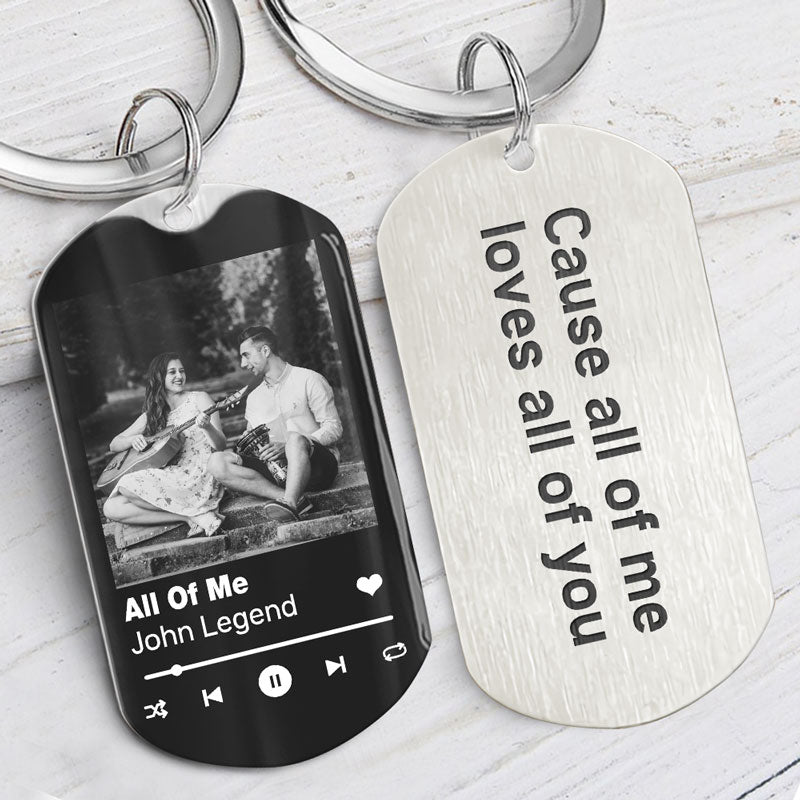 Custom Song And Message, Personalized Keychain, Gifts For Him, Custom Photo