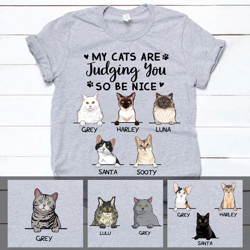 My Cats Are Judging You, Custom Shirt, Personalized Gifts for Cat Lovers