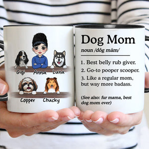 Dog mom accent mug, Mother's Day gift for dog lovers - Dog mom definition, two-tone custom coffee mug