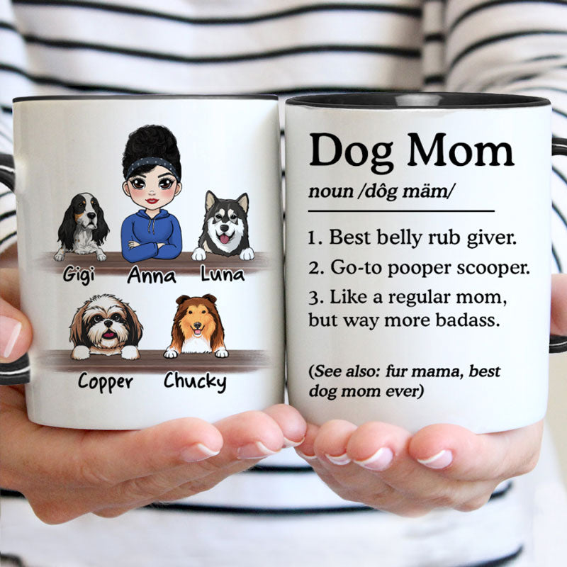 Happy Mother's Day Best Dog Mom, Personalized Accent Mugs