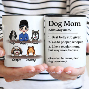 Dog Mom Definition, Personalized Accent Mug, Custom Gifts For Dog Lovers