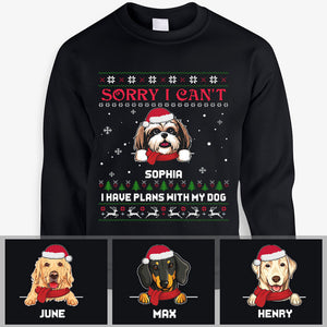 I have plans with my dog, Personalized Custom Sweaters, T shirts, Christmas Gifts for Dog Lovers