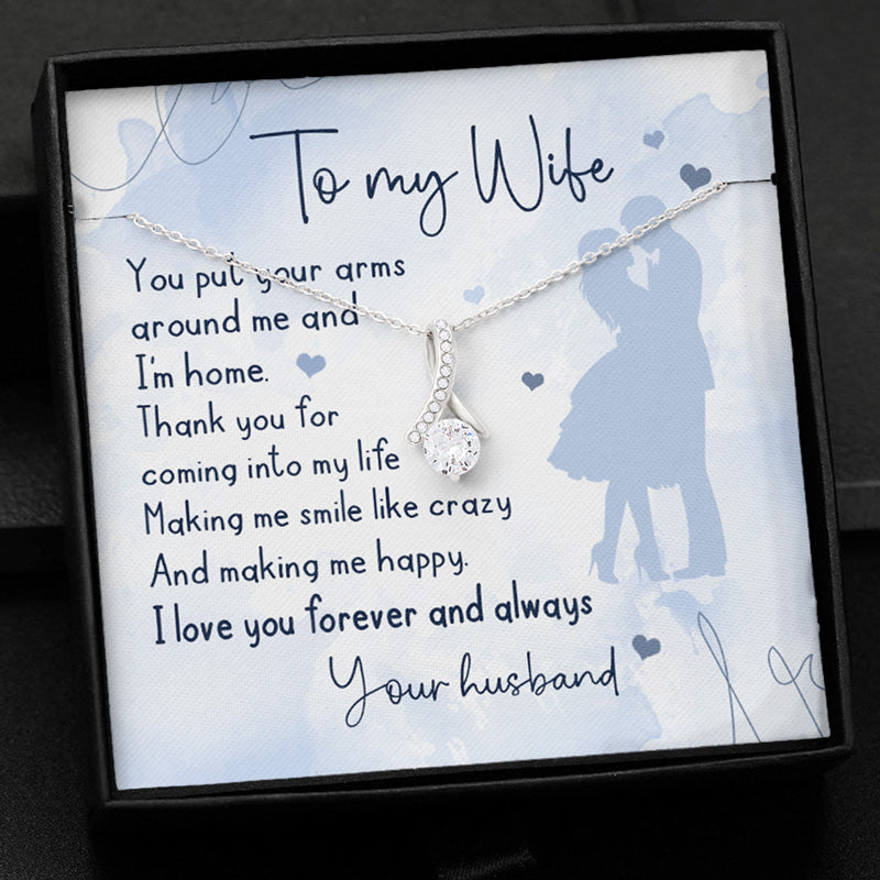 You Put Your Arms Around Me, Personalized Luxury Necklace, Message Card Jewelry, Gift For Her