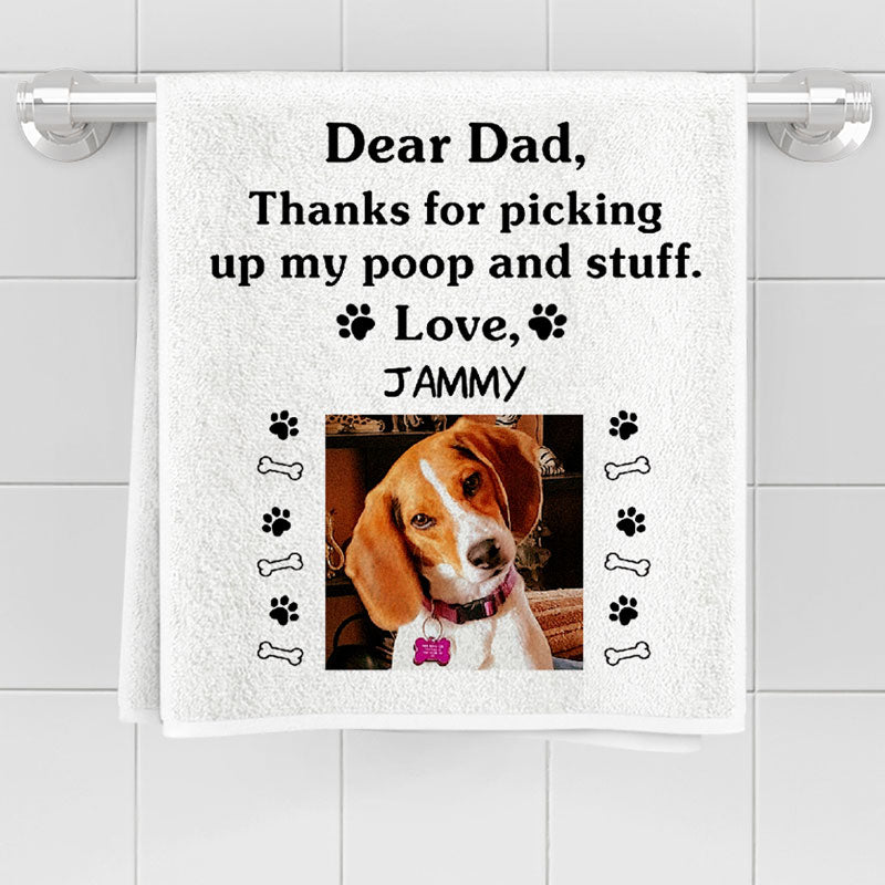 Poop and Stuff, Personalized Custom Photo Towels, Custom Gift for Dog Lovers