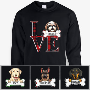 LOVE, Personalized Custom Sweaters, T shirts, Custom Gift for Dog Lovers