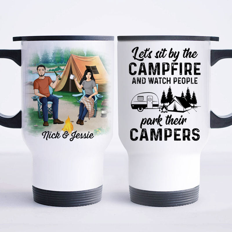 Campfire King Queen 22 oz Coffee Mug Outdoor Lover Gift Camp Coffee Cup  Camping Couple Gift