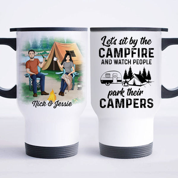 Let's sit by the fire - Funny, Customized Camping Mugs – Jammin