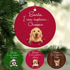 Santa, I can explain, Personalized Circle Ornaments, Custom Gift for Dog Lovers