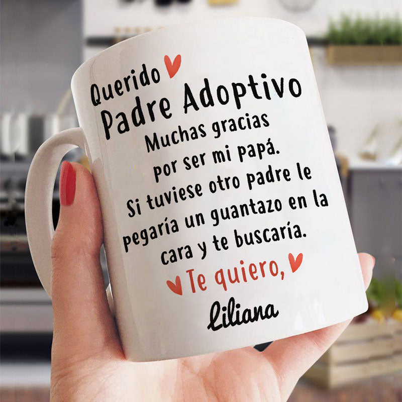 Dear Bonus Dad Spanish Espanol Personalized Mug, Thank you Step Dad, Father's Day gift