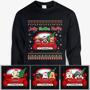 Jolly Motha Fluffa, Personalized Custom Sweaters, T shirts, Christmas Gifts for Dog Lovers