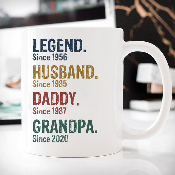 Legend Husband Daddy Grandpa, Personalized Tumbler Cup, Father's Day Custom  Gifts