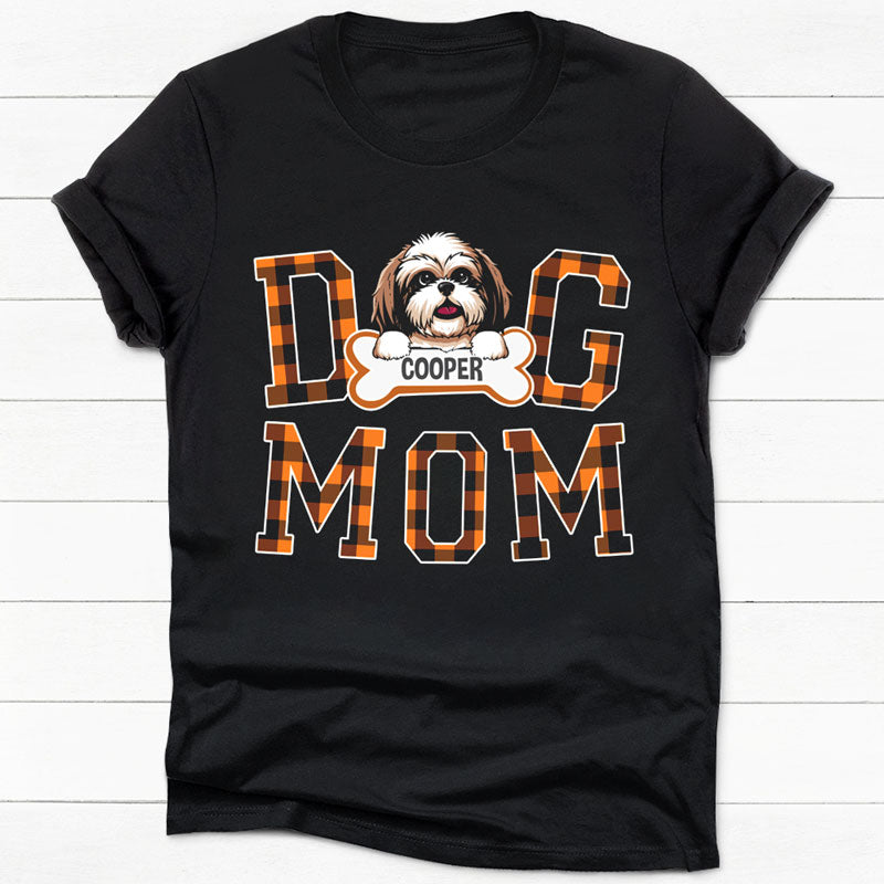 Dog Mom, Autumn, Gift for Dog Mom, Dog Dad, Dark Color Custom T Shirt, Personalized Gifts for Dog Lovers