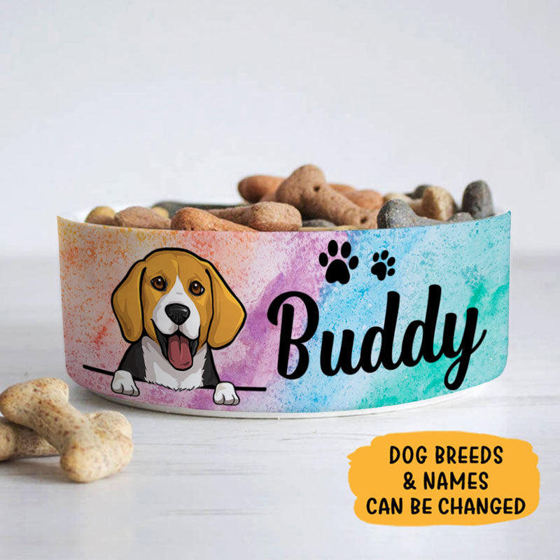 Personalized Custom Dog Bowls, Colorful, Gift for Dog Lovers