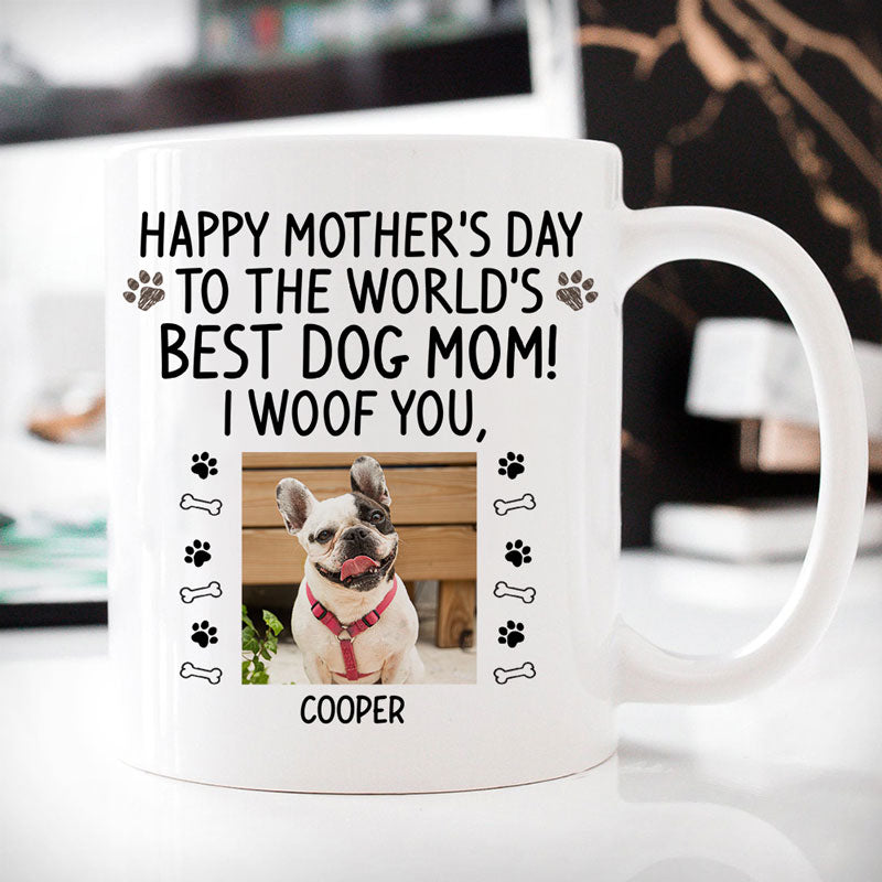 Discover Happy Mother's Day Mugs, Funny Custom Photo Coffee Mug, Personalized Gift for Dog Lovers