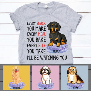 Snack Meal Bite, Custom Full Body Dog T Shirts, Personalized Gifts for Dog Lovers