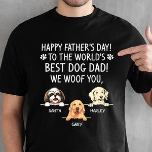 Father's Day Gift, Best Dog Dad, Dark Color Custom T Shirt, Personalized Gifts for Dog Lovers