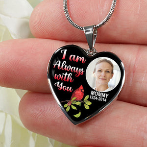 I Am Always With You, Custom Photo, Luxury Heart Necklace