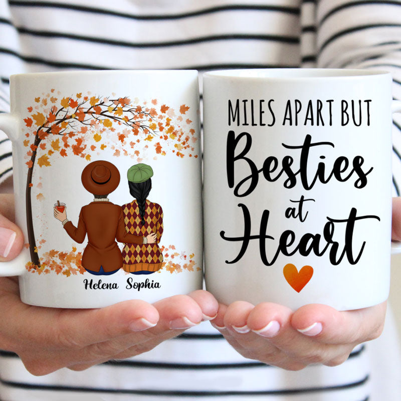 Besties Custom Quotes, Autumn Fall Tree, Personalized Mug, Gift For Best Friends
