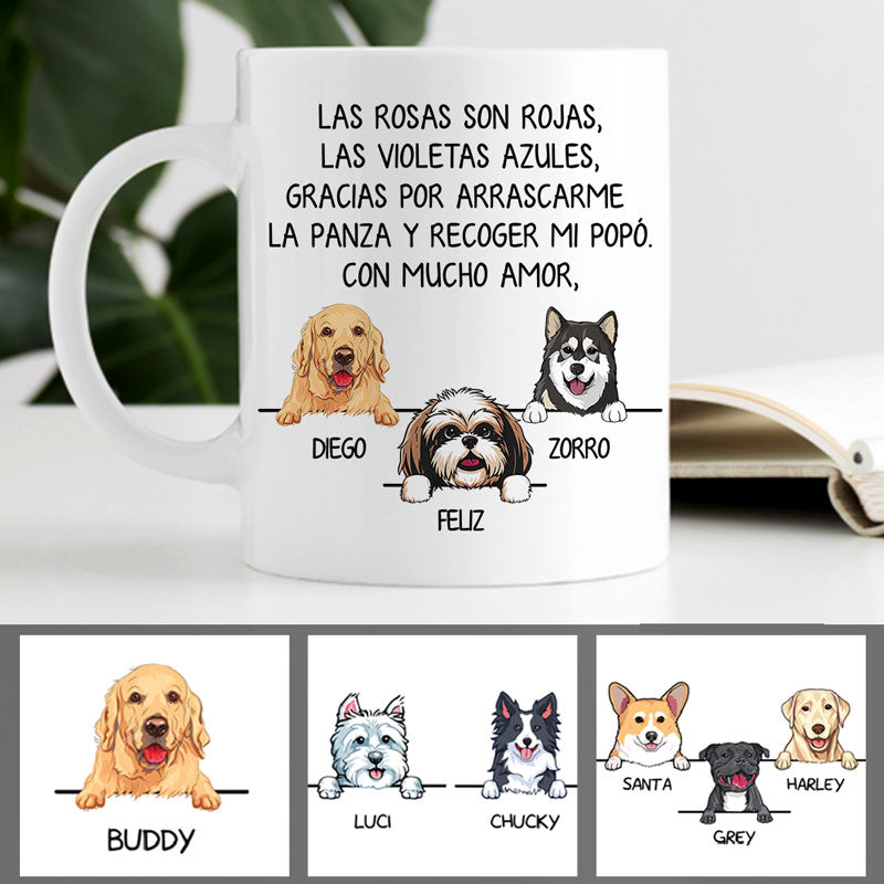 Discover Roses Are Red, Spanish Espanol, Personalized Mug, Custom Gift for Dog Lovers