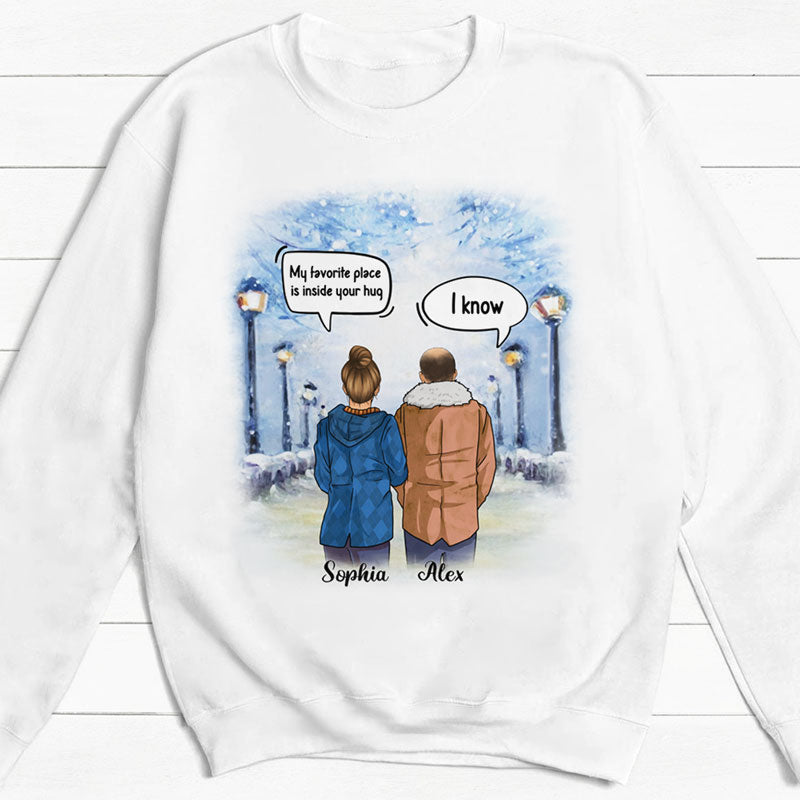 Personalized Winter Couple, Custom Hoodie, Sweater, T shirts, Christmas Gift