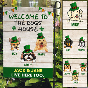 Welcome To The Dog House, Custom Flags, Personalized St. Patrick's Day Decorative Garden Flags