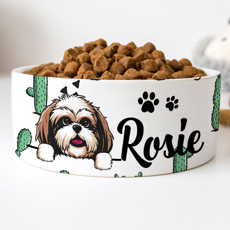 Personalized Custom Dog Bowls, White Ceramic, Gift for Dog Lovers -  PersonalFury